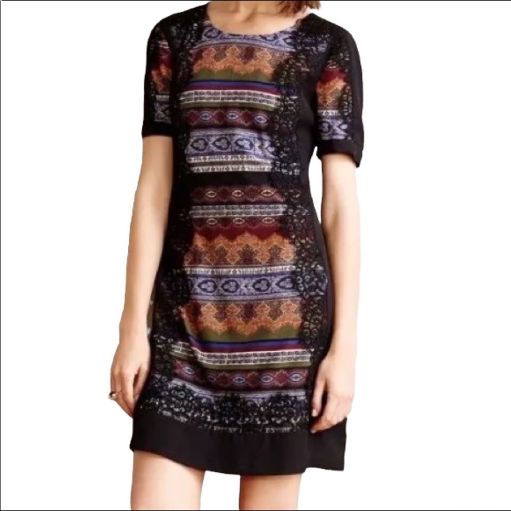 Anthropologie Ranna Gill Lace Frame Tunic Dress